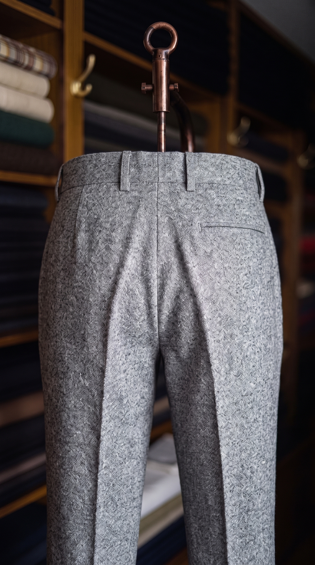 Viceroy Grey Marino Wool Double Pleated Trousers for Men