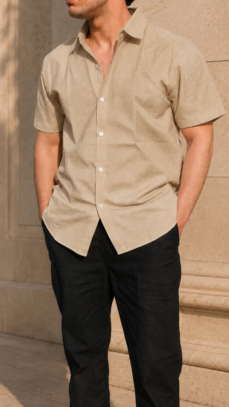 60 LEA | 100% Belgium Linen Fabric - Khaki