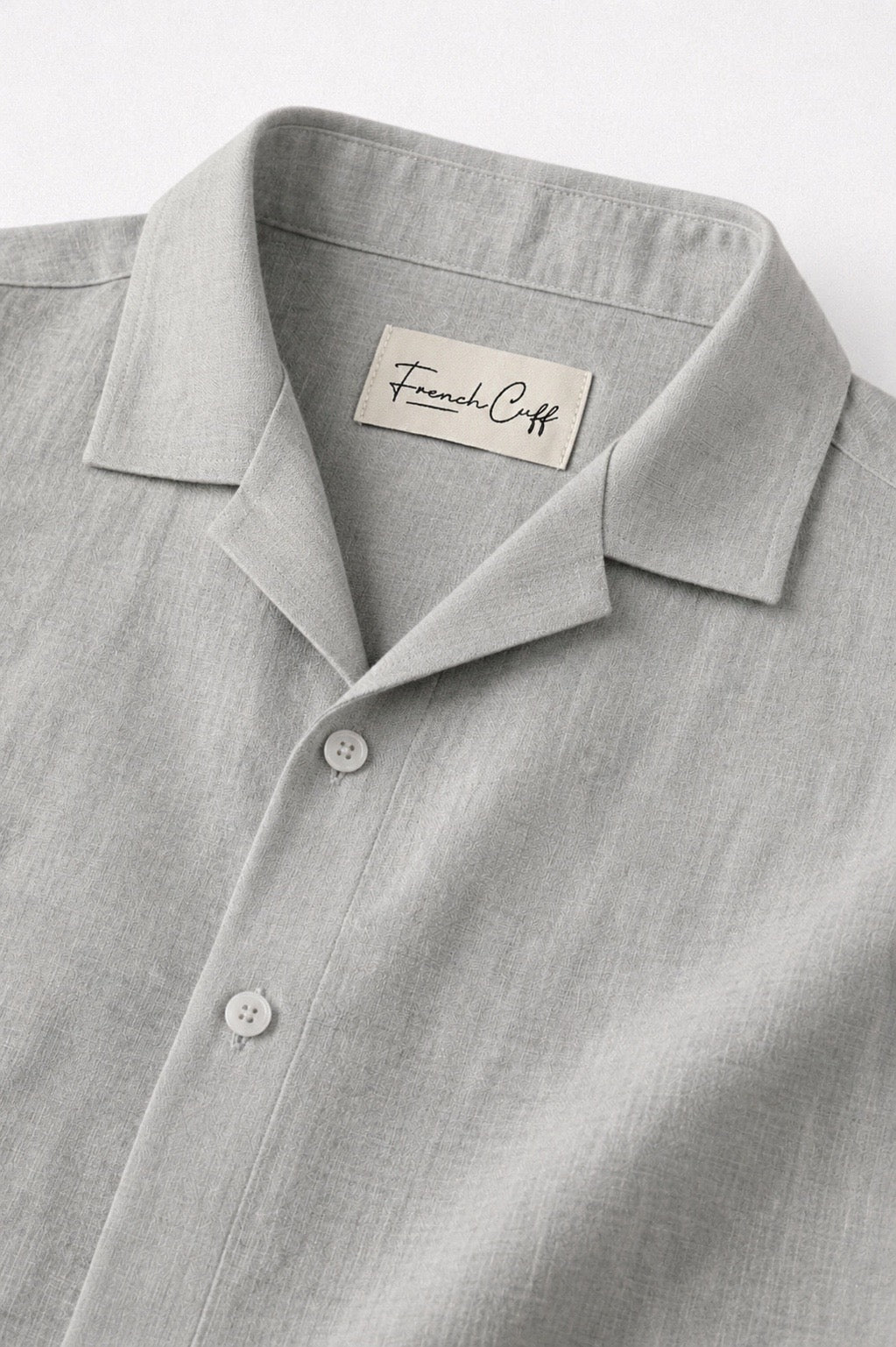 Cuban Collar Half Sleeve Men's Belgium Linen Light Grey Shirt | Summer Wear