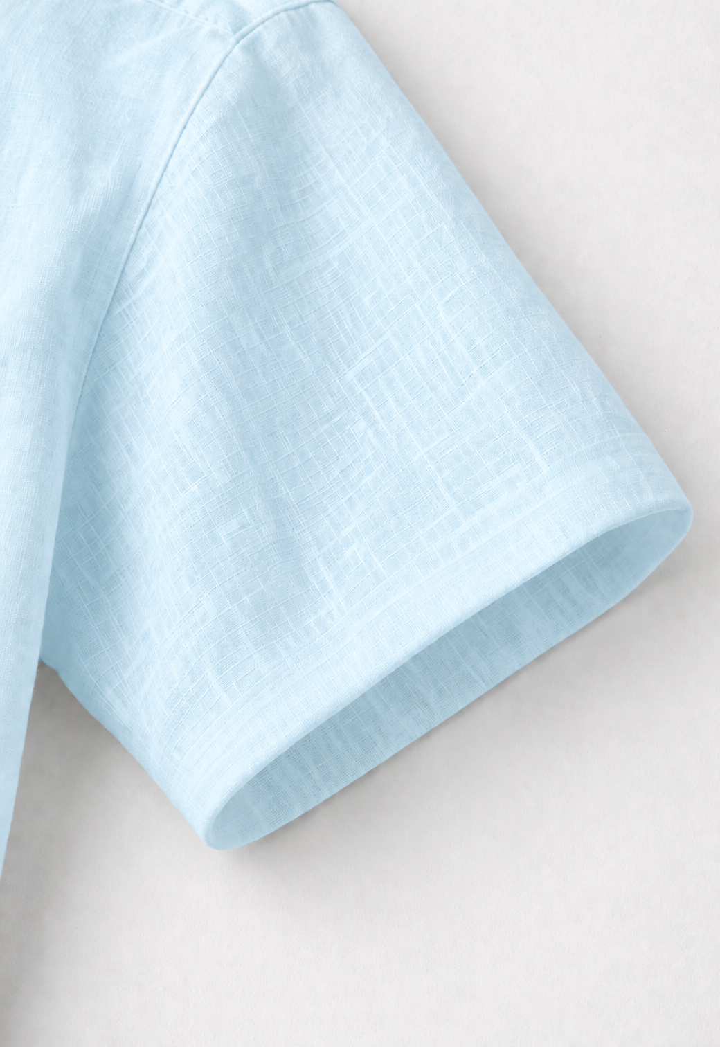 Half Sleeve Men's 100% Belgium Linen Sky Blue Shirt | Summer Special