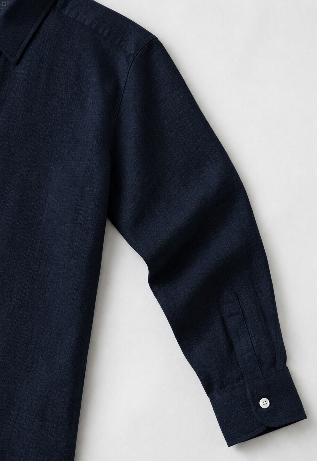 Full Sleeve Men's Pure Linen Navy Blue Shirt | Summer Wear