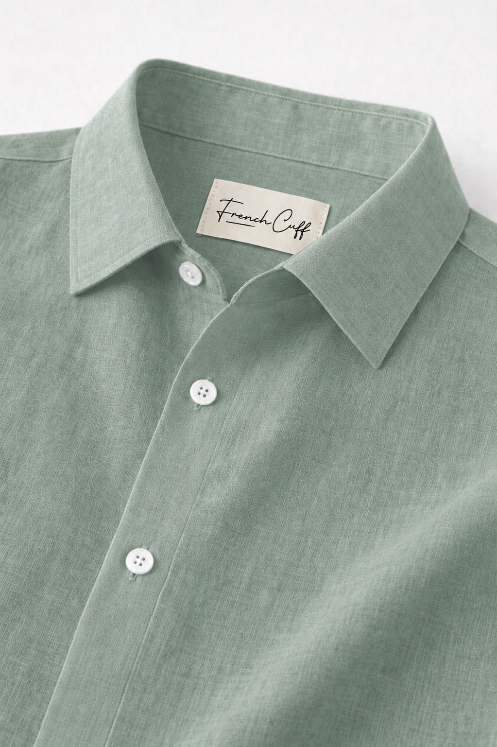 Half Sleeve Men's 100% Belgium Linen Sage Green Shirt | Summer Special