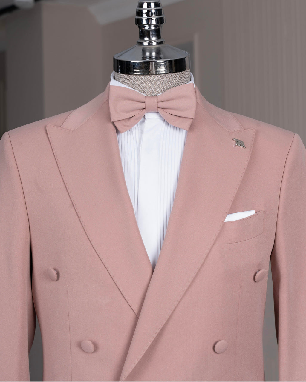 French Cuff Men's Rose Gold Double Breasted 2-Piece Suit