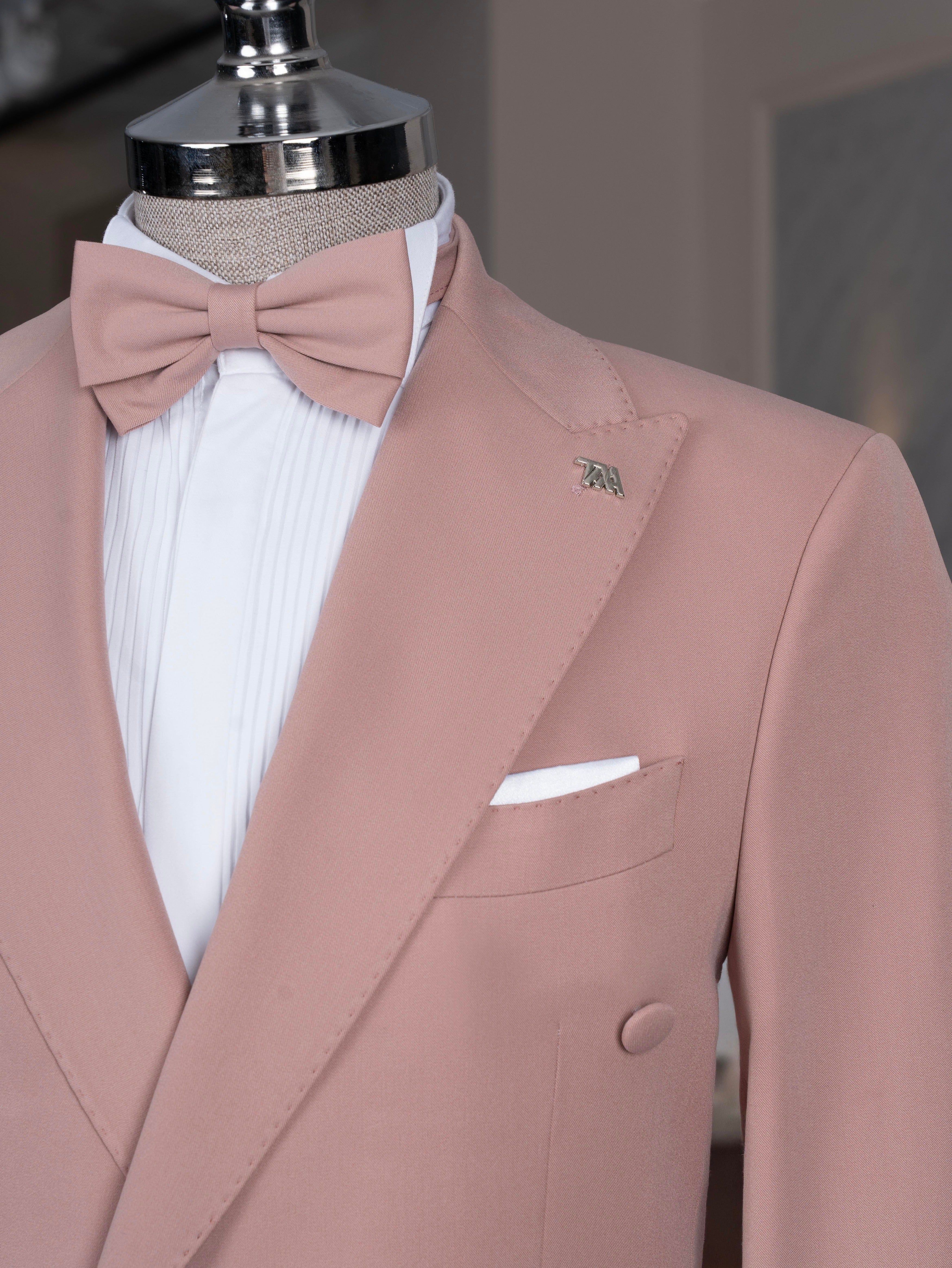 French Cuff Men's Rose Gold Double Breasted 2-Piece Suit