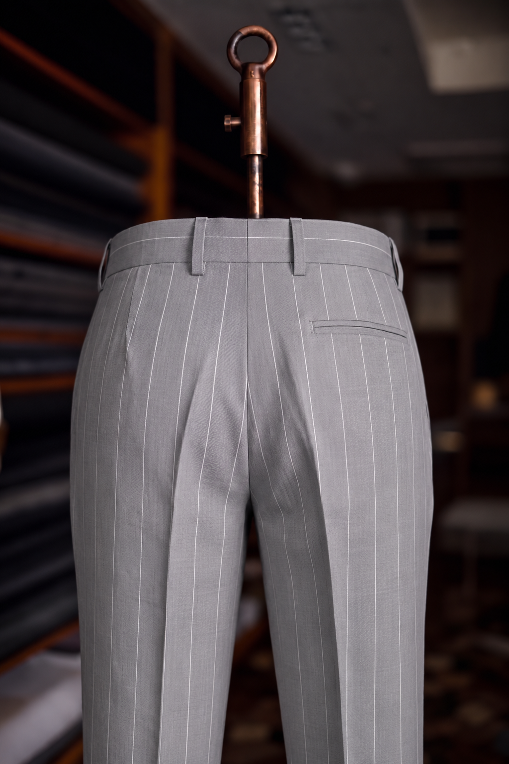 Viceroy Grey Stripe Double Pleated Trousers for Men