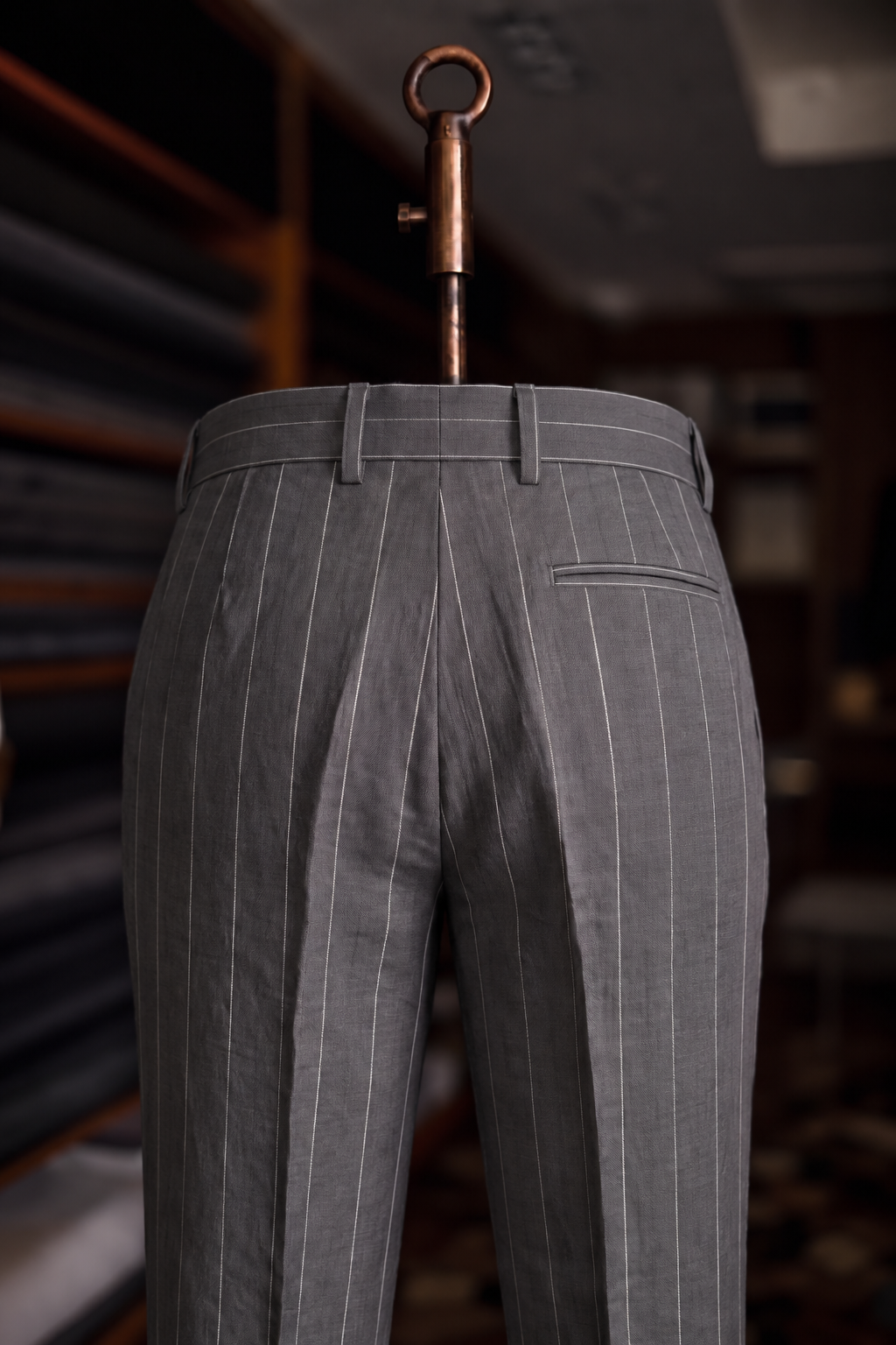 Viceroy Gunmetal Stripe Double Pleated Trousers for Men