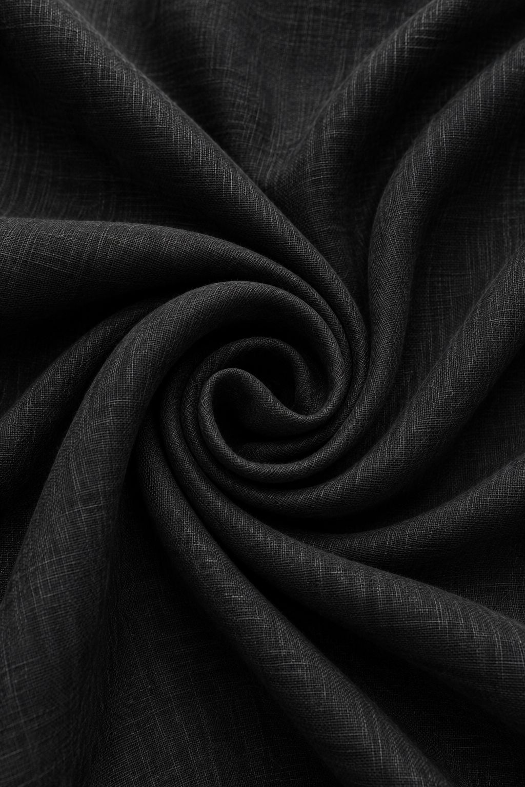 French Cuff 100% Belgium Linen Black Fabric.
