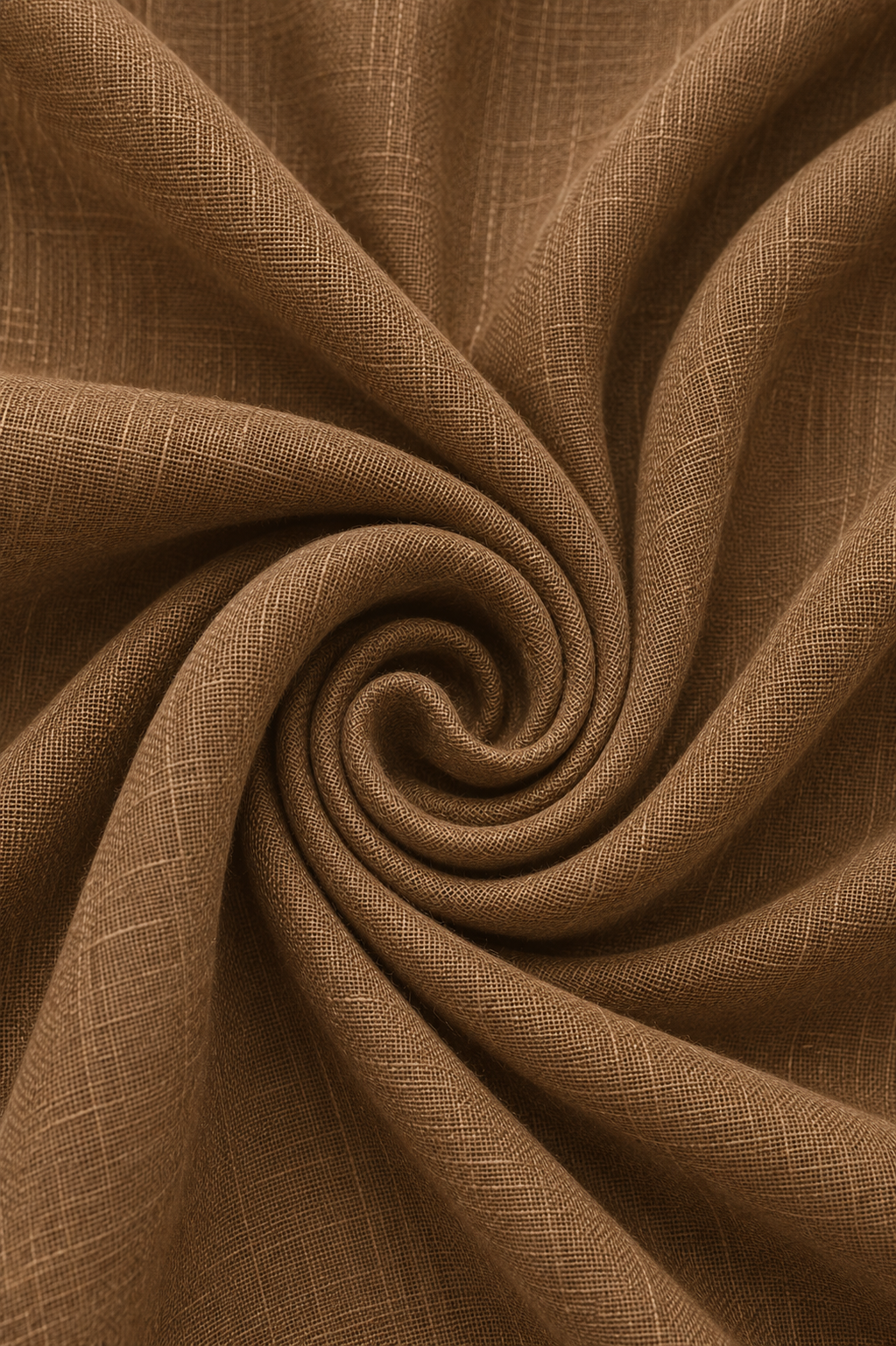 French Cuff 100% Belgium Linen Brown Fabric