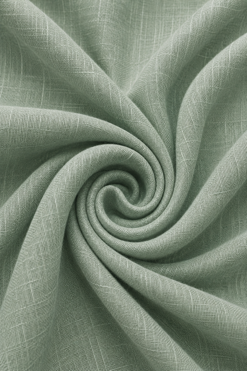French Cuff 100% Belgium Linen Green Fabric.