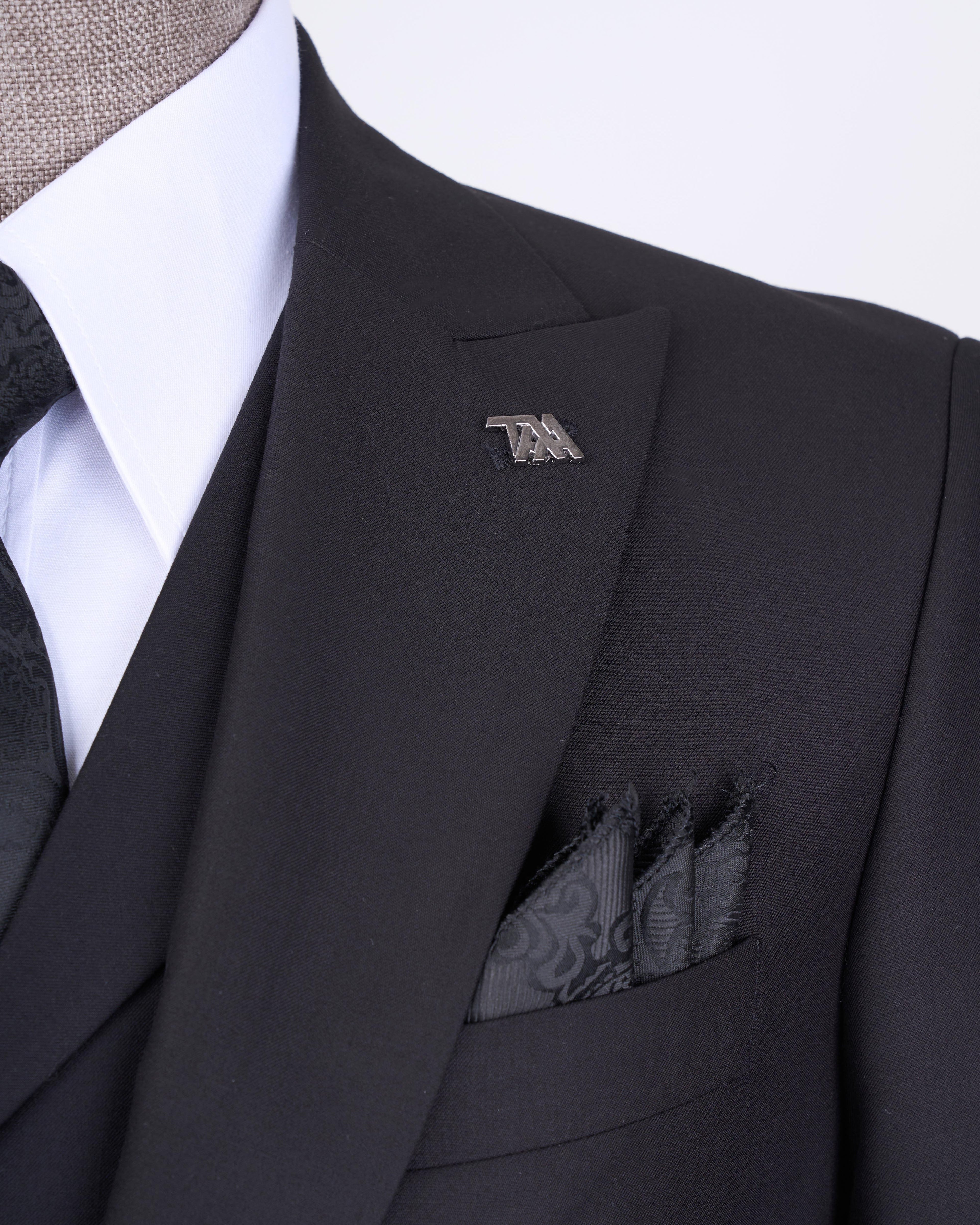 French Cuff Men's Stone Grey Single Buttoned 3-Piece Suit