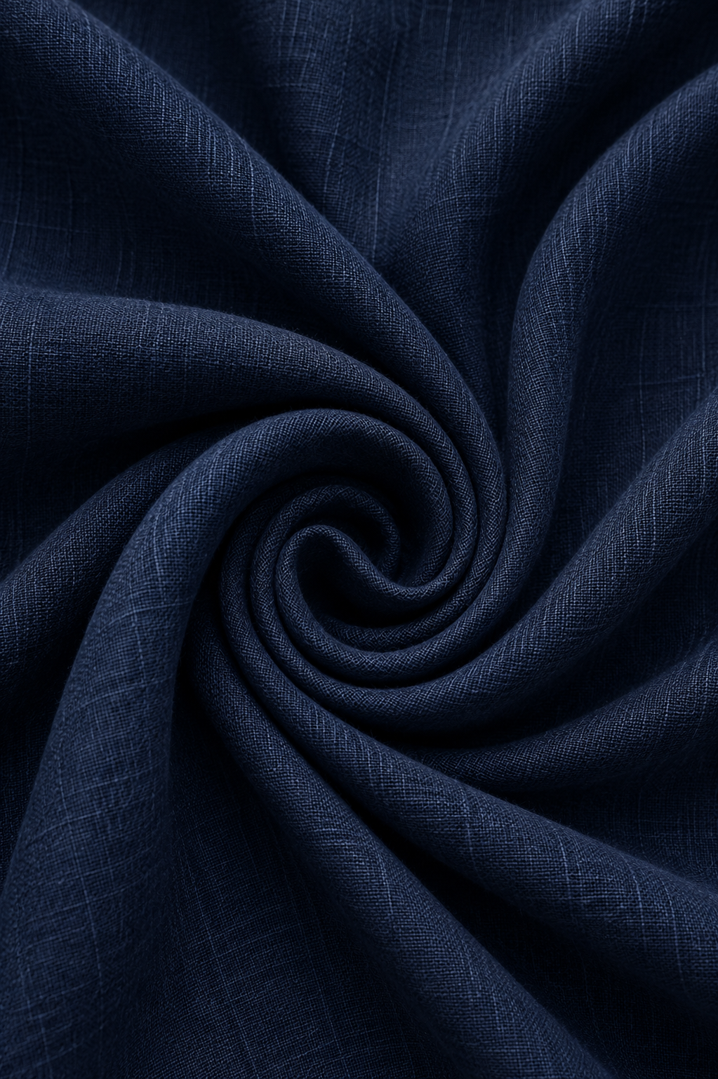 French Cuff 100% Belgium Linen Navy Fabric.